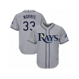 Youth Majestic Tampa Bay Rays #33 Derek Norris Replica Grey Road Cool Base MLB Jersey