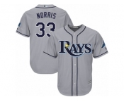 Youth Majestic Tampa Bay Rays #33 Derek Norris Replica Grey Road Cool Base MLB Jersey