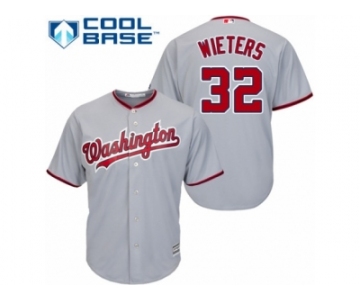 Youth Majestic Washington Nationals #32 Matt Wieters Authentic Grey Road Cool Base MLB Jersey