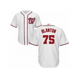 Youth Majestic Washington Nationals #75 Joe Blanton Replica White Home Cool Base MLB Jersey