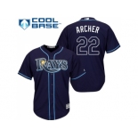 Youth Tampa Bay Rays #22 Chris Archer Dark Blue Cool Base Stitched MLB Jersey