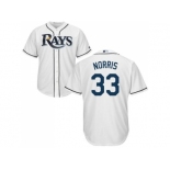 Youth Tampa Bay Rays #33 Derek Norris White Cool Base Stitched MLB Jersey