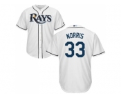 Youth Tampa Bay Rays #33 Derek Norris White Cool Base Stitched MLB Jersey