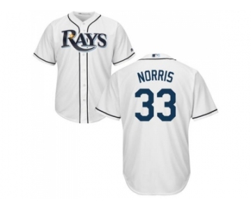 Youth Tampa Bay Rays #33 Derek Norris White Cool Base Stitched MLB Jersey