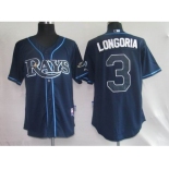 youth mlb jerseys tampa bay rays #3 longoria dk blue