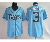 youth mlb tampa bay rays #3 longoria lt blue