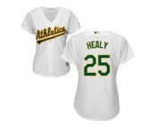 Women Majestic Oakland Athletics #25 Ryon Healy Authentic White Home Cool Base MLB Jersey