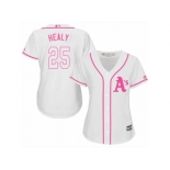 Women Majestic Oakland Athletics #25 Ryon Healy Replica White Fashion Cool Base MLB Jersey