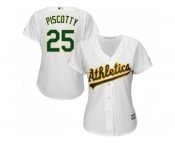 Women Oakland Athletics #25 Stephen Piscotty White Home Stitched MLB Jersey