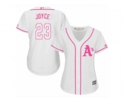 Women's Majestic Oakland Athletics #23 Matt Joyce Replica White Fashion Cool Base MLB Jersey