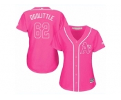 Women's Majestic Oakland Athletics #62 Sean Doolittle Replica Pink Fashion Cool Base MLB Jersey