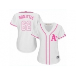 Women's Majestic Oakland Athletics #62 Sean Doolittle Replica White Fashion Cool Base MLB Jersey