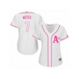 Women's Majestic Oakland Athletics #7 Walt Weiss Replica White Fashion Cool Base MLB Jersey