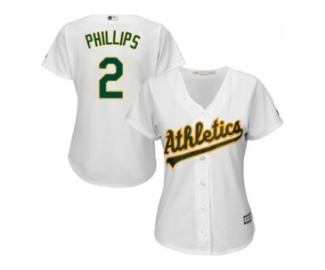 Women's Oakland Athletics #2 Tony Phillips White Home Stitched MLB Jersey