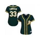 Women's Oakland Athletics #33 Jose Canseco Green Alternate Stitched MLB Jersey