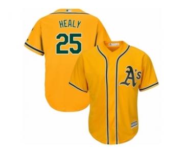 Youth Majestic Oakland Athletics #25 Ryon Healy Authentic Gold Alternate 2 Cool Base MLB Jersey