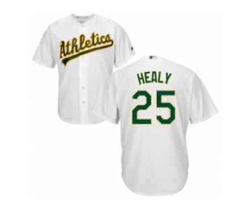 Youth Majestic Oakland Athletics #25 Ryon Healy Authentic White Home Cool Base MLB Jersey