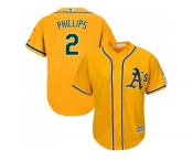 Youth Oakland Athletics #2 Tony Phillips Gold Cool Base Stitched MLB Jersey