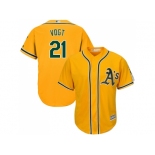 Youth Oakland Athletics #21 Stephen Vogt Gold Cool Base Stitched MLB Jersey