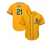 Youth Oakland Athletics #21 Stephen Vogt Gold Cool Base Stitched MLB Jersey