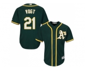 Youth Oakland Athletics #21 Stephen Vogt Green Cool Base Stitched MLB Jersey