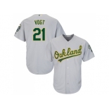 Youth Oakland Athletics #21 Stephen Vogt Grey Cool Base Stitched MLB Jersey