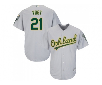 Youth Oakland Athletics #21 Stephen Vogt Grey Cool Base Stitched MLB Jersey