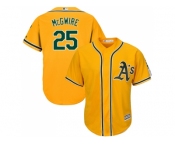 Youth Oakland Athletics #25 Mark McGwire Gold Cool Base Stitched MLB Jersey