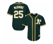 Youth Oakland Athletics #25 Mark McGwire Green Cool Base Stitched MLB Jersey