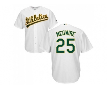 Youth Oakland Athletics #25 Mark McGwire White Cool Base Stitched MLB Jersey