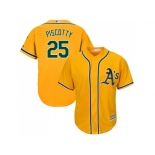 Youth Oakland Athletics #25 Stephen Piscotty Gold Cool Base Stitched MLB Jersey