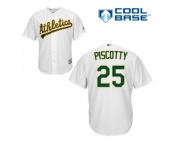 Youth Oakland Athletics #25 Stephen Piscotty White Cool Base Stitched MLB Jersey