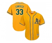 Youth Oakland Athletics #33 Jose Canseco Gold Cool Base Stitched MLB Jersey