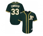 Youth Oakland Athletics #33 Jose Canseco Green Cool Base Stitched MLB Jersey