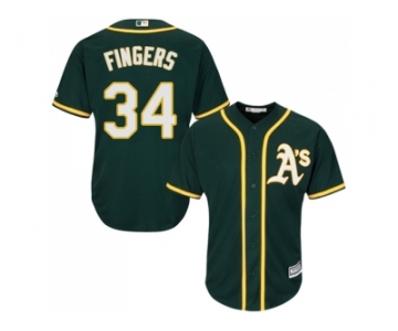 Youth Oakland Athletics #34 Rollie Fingers Green Cool Base Stitched MLB Jersey