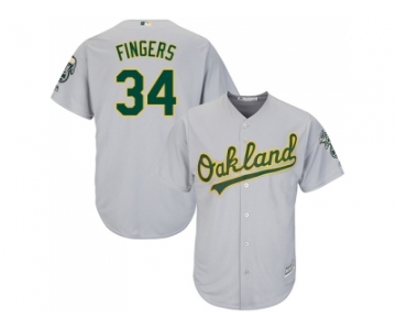 Youth Oakland Athletics #34 Rollie Fingers Grey Cool Base Stitched MLB Jersey