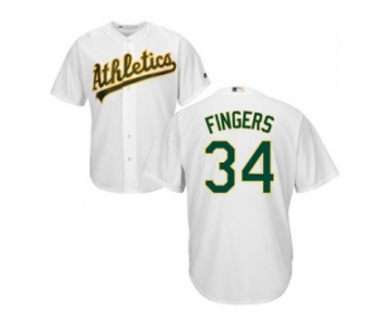 Youth Oakland Athletics #34 Rollie Fingers White Cool Base Stitched MLB Jersey