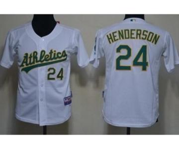 Youth mlb oakland athletics #24 ricky henderson white