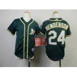 youth mlb jerseys oakland athletics #24 henderson green[2014 new]