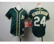 youth mlb jerseys oakland athletics #24 henderson green[2014 new]