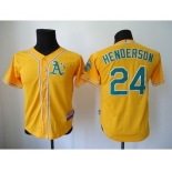 youth mlb jerseys oakland athletics #24 henderson yellow