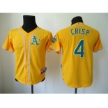 youth mlb jerseys oakland athletics #4 crisp yellow