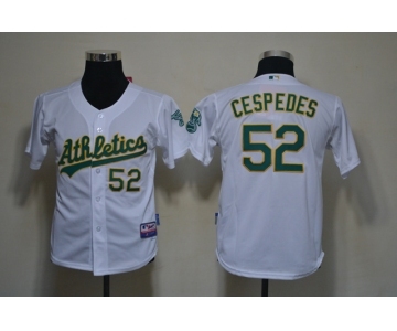 youth mlb jerseys oakland athletics #52 yoenis cespedes white