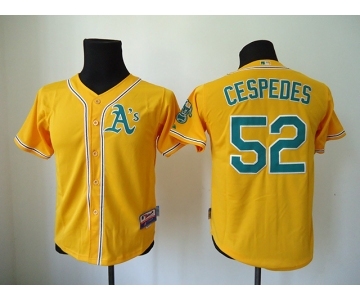 youth mlb jerseys oakland athletics #52 yoenis cespedes yellow