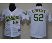 youth mlb oakland athletics #52 yoenis cespedes white