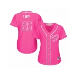 Women Majestic Washington Nationals #26 Adam Lind Authentic Pink Fashion Cool Base MLB Jersey