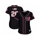 Women Majestic Washington Nationals #26 Adam Lind Replica Navy Blue Alternate 2 Cool Base MLB Jersey