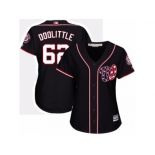 Women Majestic Washington Nationals #62 Sean Doolittle Replica Navy Blue Alternate 2 Cool Base MLB Jersey