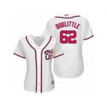 Women Majestic Washington Nationals #62 Sean Doolittle Replica White Home Cool Base MLB Jersey