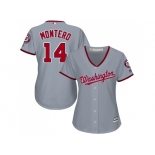 Women Washington Nationals #14 Miguel Montero Grey Road Stitched MLB Jersey